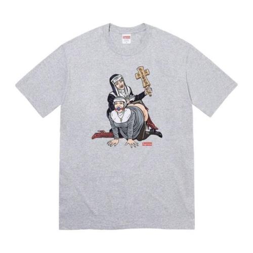 Supreme Klassisk Bomull Grafisk Tee Heather Grey Gray, Herr