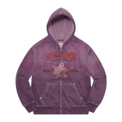 Supreme Lila Zip Up Hoodie Begränsad Upplaga Purple, Herr