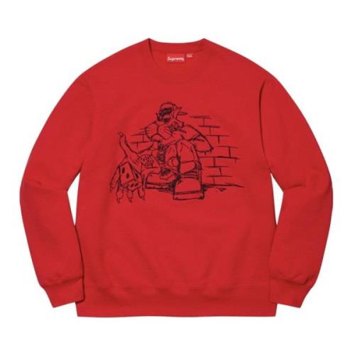 Supreme Begränsad Upplaga Röd Tärning Crewneck Red, Herr