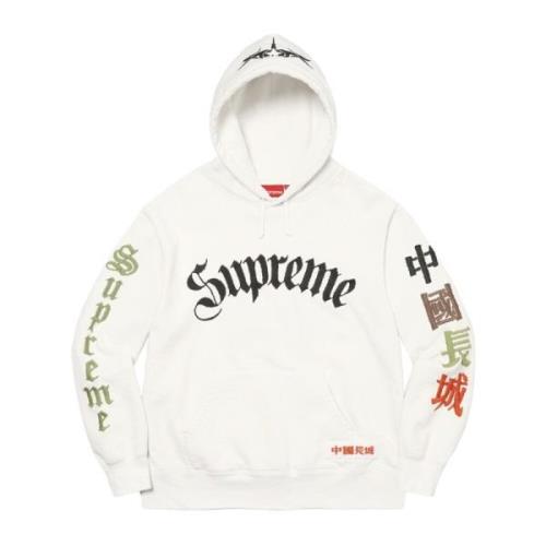 Supreme Stor Kinesisk Mur ärd Hoodie Vit White, Herr