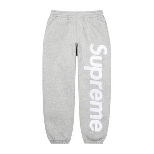 Supreme Satin Appliqué Sweatpant Heather Grey Gray, Herr