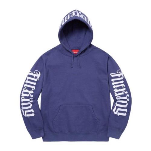 Supreme Begränsad upplaga Ambigram Hoodie Navy Blue, Herr