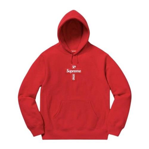 Supreme Begränsad upplaga Cross Box Logo Hoodie Röd Red, Herr