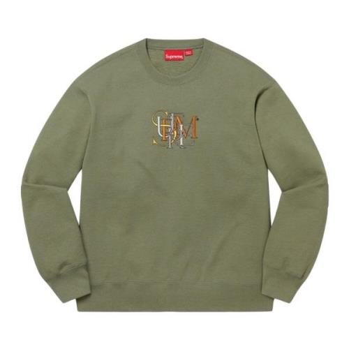 Supreme Begränsad upplaga Crewneck Light Olive Green, Herr