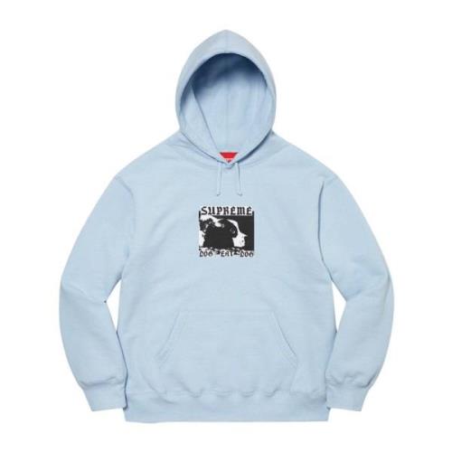 Supreme Begränsad upplaga Dog Eat Dog Hoodie Ljusblå Blue, Herr