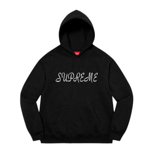 Supreme Svart Script Hoodie Limited Edition Black, Herr