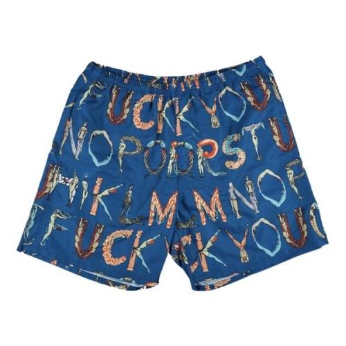 Supreme Alfabet Vatten Shorts Navy Begränsad Upplaga Blue, Herr