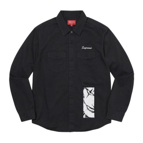 Supreme Begränsad upplaga Svart arbets skjorta med fickor Black, Herr