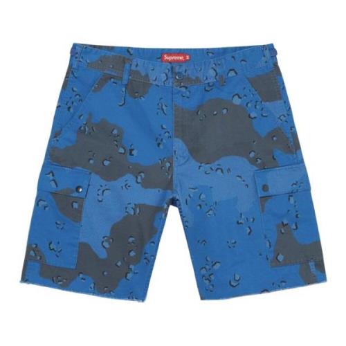 Supreme Begränsad upplaga Camo Cargo Shorts Blå Blue, Herr