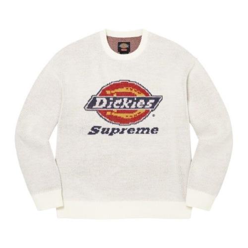 Supreme Vit Jacquard Logo Tröja Limited Edition White, Herr