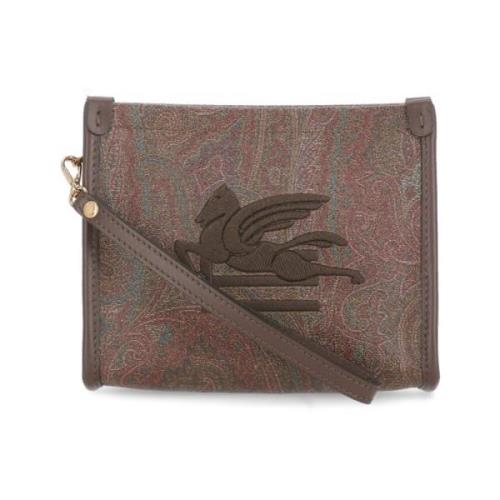 Etro Brun Pochette med Paisley Mönster Brown, Dam