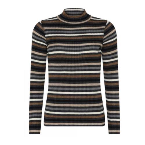 Skovhuus Randig Ribbstickad Pullover Kol Tröja Multicolor, Dam