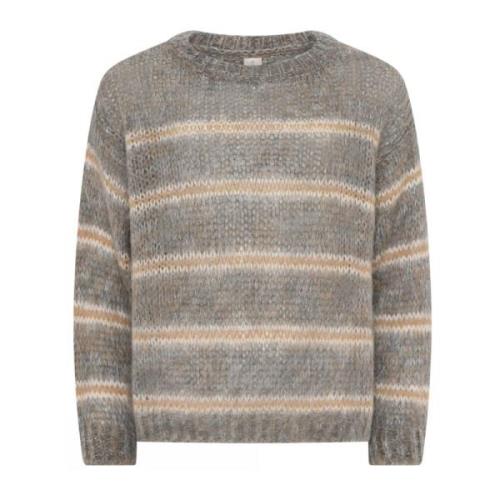 Skovhuus Randig Hairy Pullover Blus Grå Multicolor, Dam