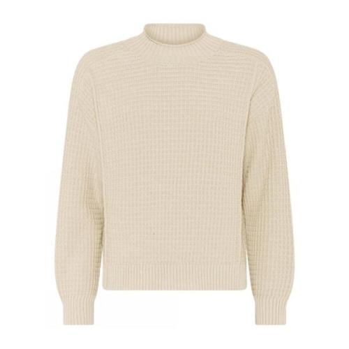 Skovhuus Casual Strukturerad Pullover Blus Kräm Beige, Dam