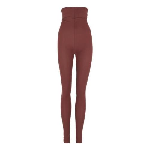 Cortana Hög Midja Cupro Stretch Leggings Red, Dam