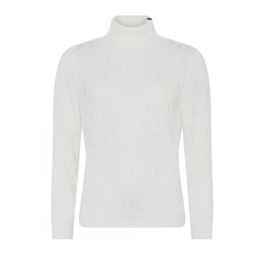 Skovhuus Cablestitch Turtleneck Blouse Off-White White, Dam