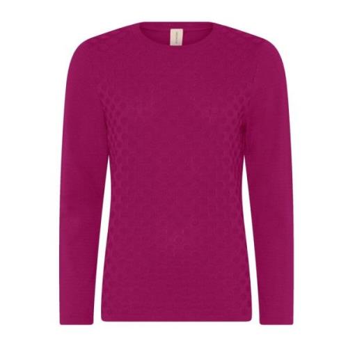 Skovhuus Prickig Struktur Pullover Blus Ametist Purple, Dam