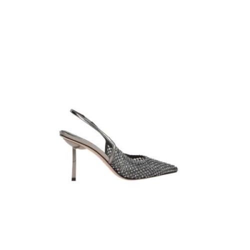 Le Silla Mörkgrå Kristall Slingback Klackar Gray, Dam