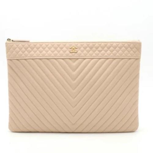 Chanel Vintage Pre-owned Canvas kuvertvskor Beige, Dam