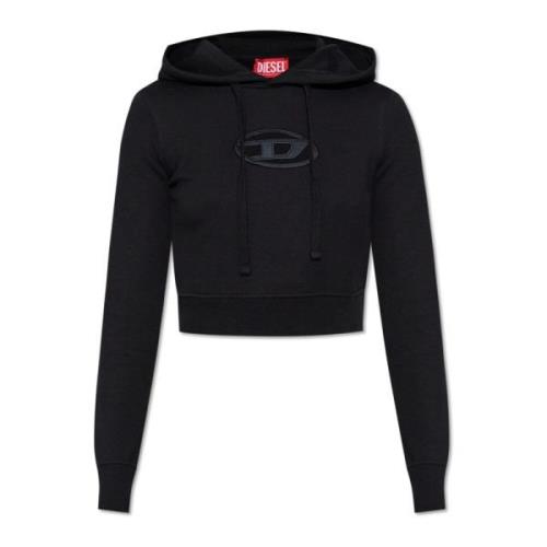 Diesel Sweatshirt med F-Slimmy-Hood-Od logo Black, Dam