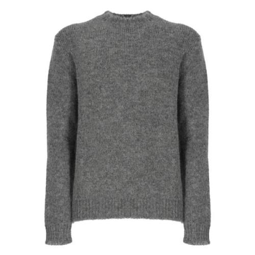 Jil Sander Grå Alpacka Crewneck Sweater Gray, Herr