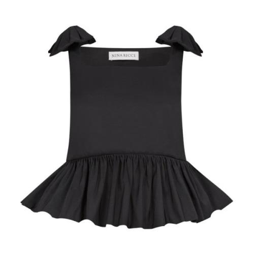 Nina Ricci Svart Peplum Topp - Stiligt Design Black, Dam