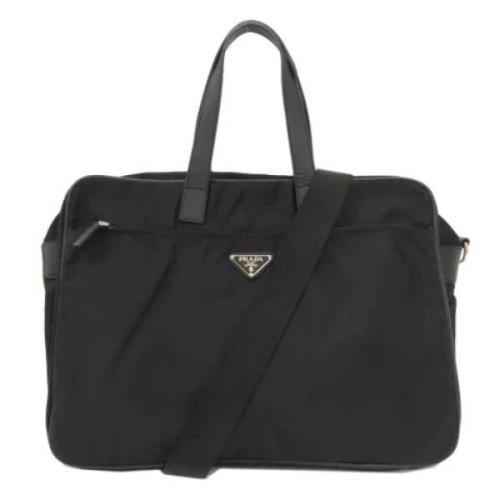 Prada Vintage Pre-owned Nylon axelremsvskor Black, Herr