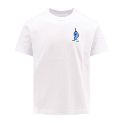 Sacai Vit Crew-neck T-shirt med Print White, Herr