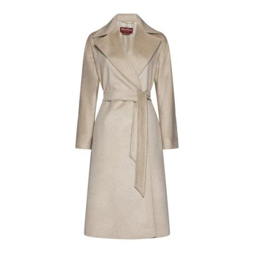 Max Mara Studio Umido Melange Cashmere Coat Beige, Dam