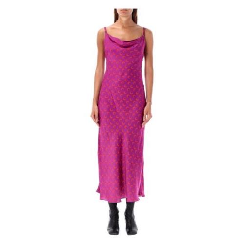 Marine Serre Moon Flou Slip Klänning Lila Purple, Dam