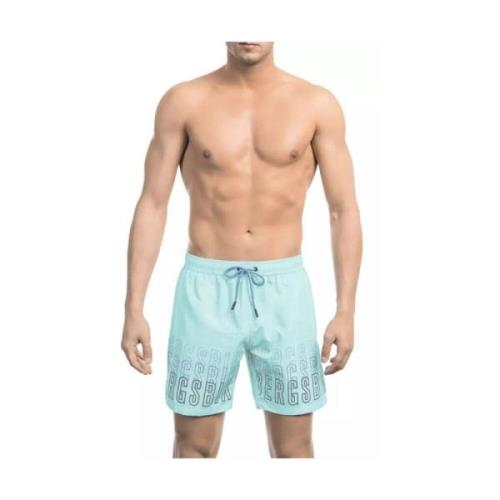 Bikkembergs Elegant Degrade Badshorts Stiliga Vågor Blue, Herr