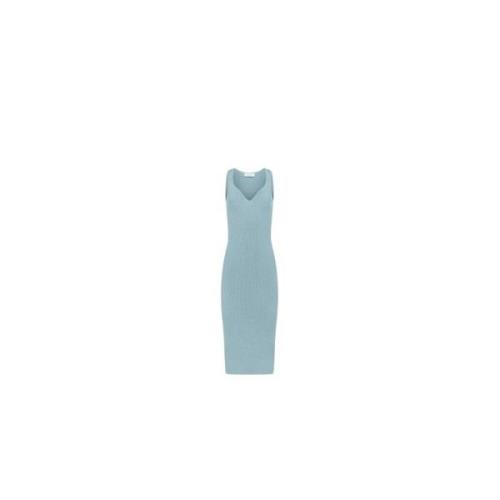 Nina Ricci Ljusblå Heart Neckline Ärmlös Klänning Blue, Dam