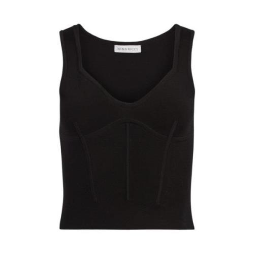 Nina Ricci Svart Korsett Detalj Topp Black, Dam