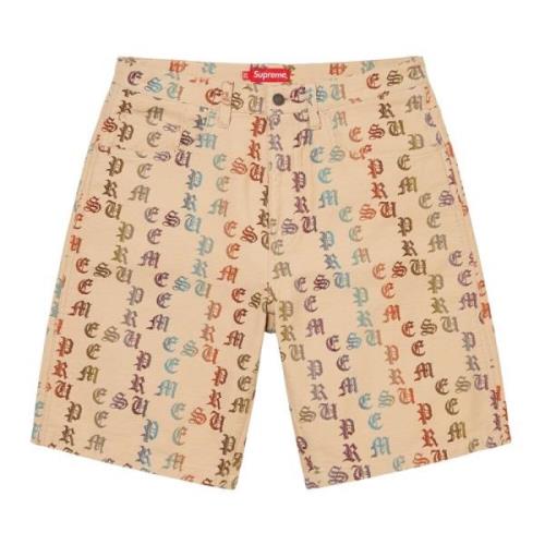 Supreme Gradient Jacquard Denim Shorts Beige, Herr