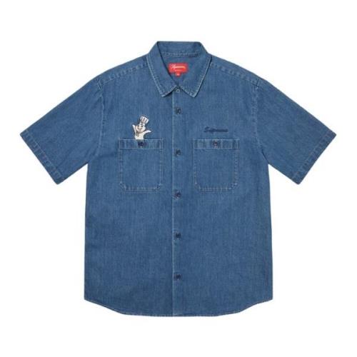 Supreme Begränsad upplaga Denim arbets skjorta Blue, Herr