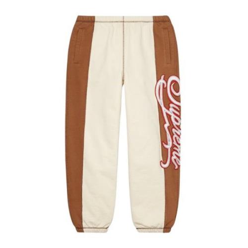 Supreme Panel Script Sweatpant Naturlig Beige, Herr