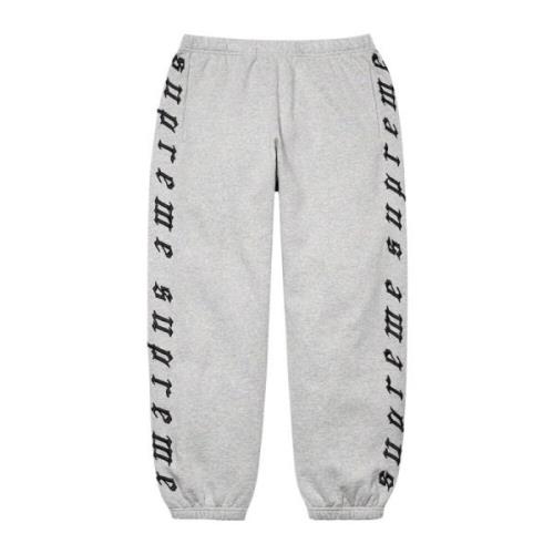 Supreme Upphöjd broderi Sweatpant Heather Grey Gray, Herr