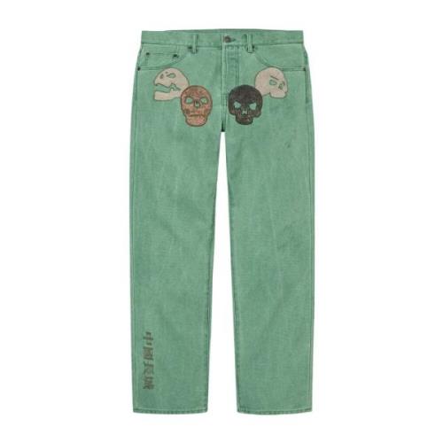 Supreme Kinesiska Muren Canvas Gröna Jeans Green, Herr