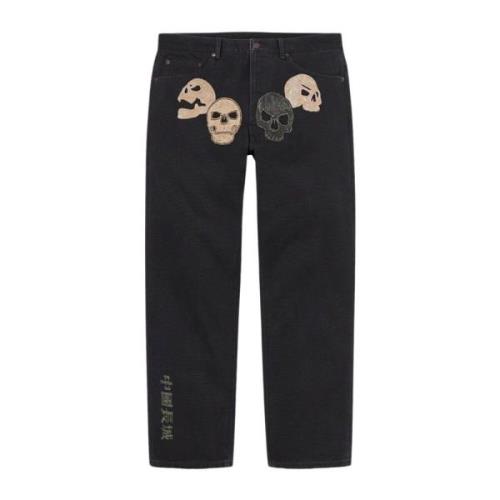 Supreme Stor Mur Canvas Svarta Jeans Black, Herr