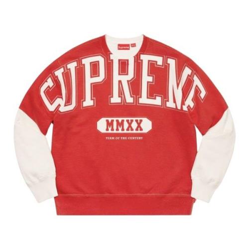 Supreme Begränsad Upplaga Crewneck Sweatshirt Vit Red, Herr