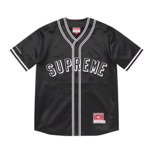 Supreme Begränsad upplaga Satin Baseball Jersey Svart Black, Herr