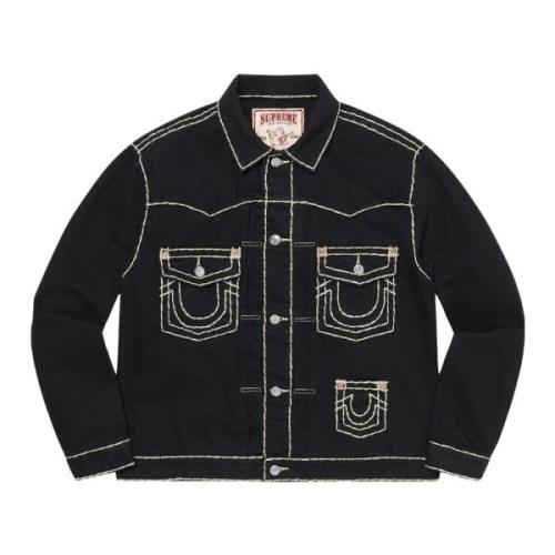 Supreme Begränsad upplaga Denim Trucker Jacket Svart Black, Herr