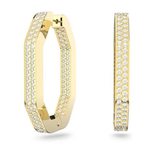 Swarovski Dextera Pavé Hoop Örhängen Vit Guld Yellow, Dam