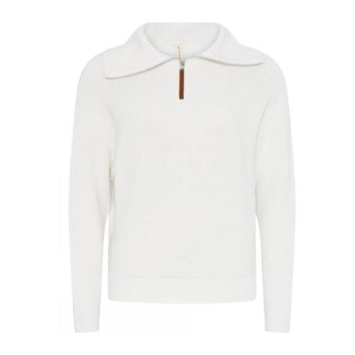 Skovhuus Off-White Zipped Roll-Neck Pullover Blouse White, Dam