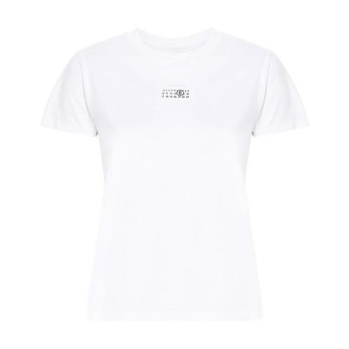 MM6 Maison Margiela Vit Bomull Rund Hals T-shirt White, Dam