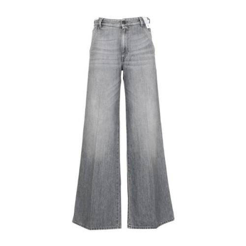 PT Torino Hög Midja Wide Leg Denim Jeans Gray, Dam