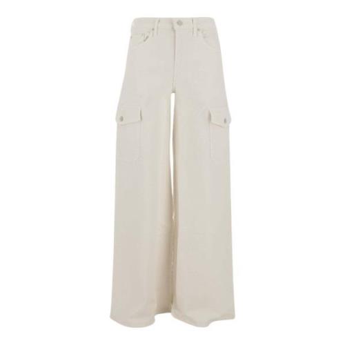 Mother Vit Denim Wide Leg Jeans White, Dam