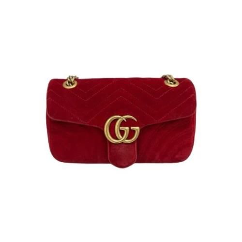 Gucci Vintage Pre-owned Sammet gucci-vskor Red, Dam