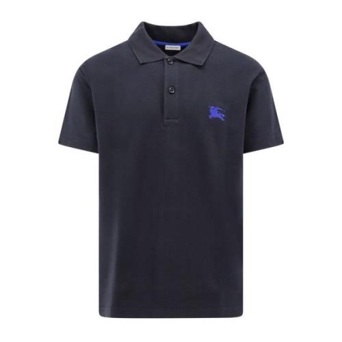 Burberry Bomull Polo Shirt med EKD Broderi Black, Herr