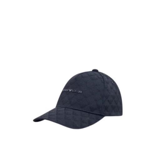 Emporio Armani Blå Jacquard Örn Baseballkeps Blue, Herr